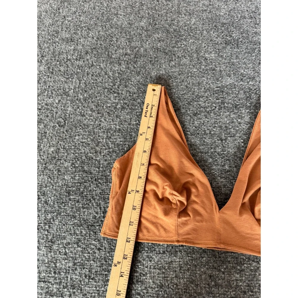 Parade Bra Bralette Scoop Pull On Tencel Lycra Solid Brown Sz Large